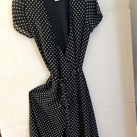 Emmanuel Ungaro blue/black polka dot wrap dress. Size 8 - Picture 3 of 6